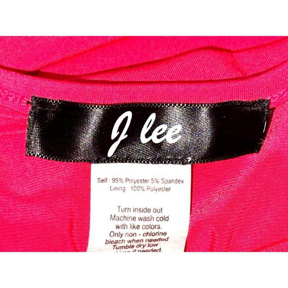 J Lee Size Large Hot Pink Ruffle Tiered Blouse Bold City Chic Statement Top - Picture 6 of 8